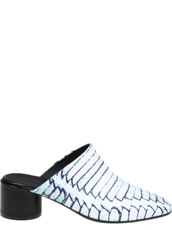 MM6 Maison Margiela Mm6 Sabot In Black And White Leather
