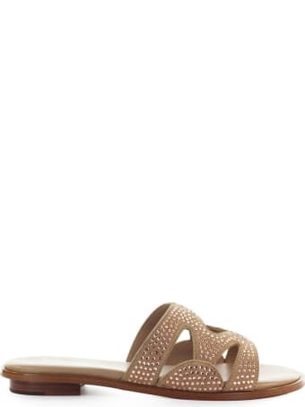 Michael Kors Annalee Beige Slide With Rhinestones