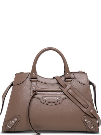Balenciaga Neo Classic City Handbag In Taupe Colored Hammered Leather