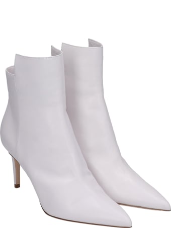 Sebastian Milano High Heels Ankle Boots In White Leather