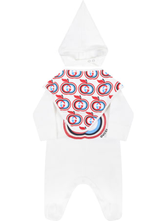 Gucci White Set For Babykids With Logo
