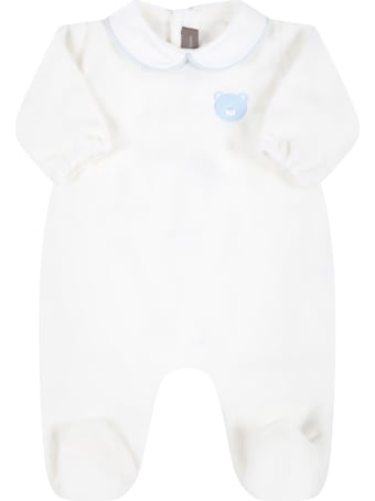 Little Bear White Babygrow For Baby Girl With Bear