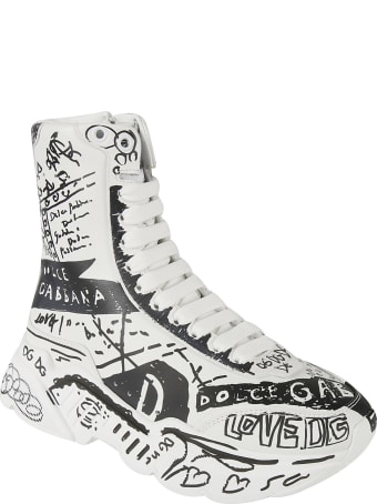 Dolce & Gabbana Alta Logo Print High Sneakers