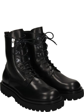 Officine Creative Ultimate 003 Combat Boots In Black Leather