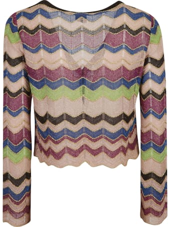 M Missoni Zig-zag Stripe Patterned Cardigan