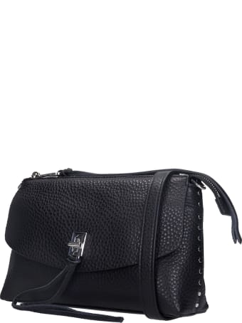 Rebecca Minkoff Darren Top Zip Shoulder Bag In Black Leather