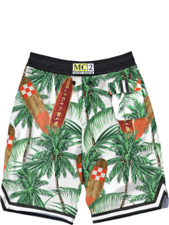 MC2 Saint Barth Vintage Surfboards Print Boy Swim Shorts With Tape Finish