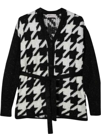 Simonetta Kids Teen Black And White Cardigan