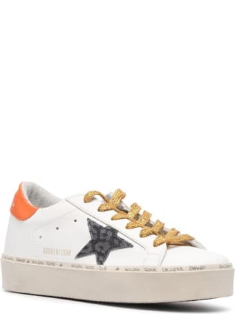 Golden Goose Hi Star Leather Upper And Heel Leopard Denim Star