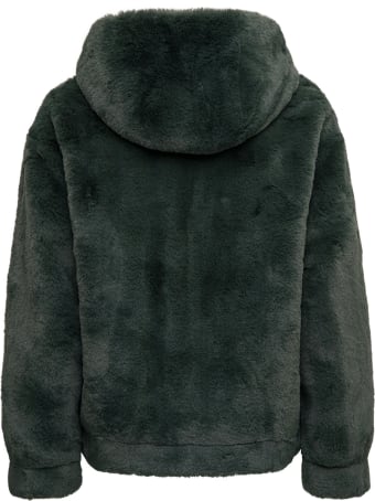 GINY Kelly Green Ecological Hooded Fur