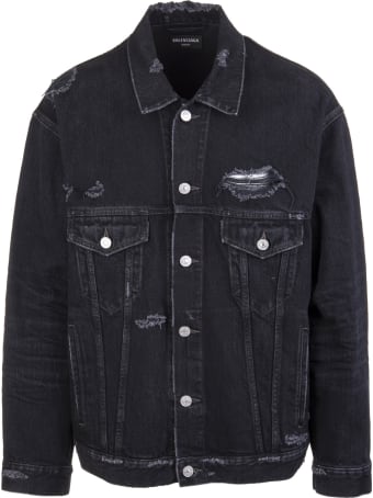Balenciaga Unisex Black Large Fit Barcode Jacket