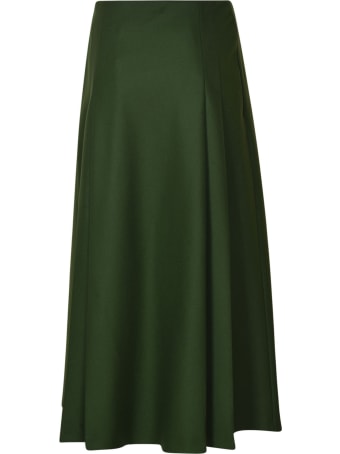 Alberta Ferretti Plain Pleated Long Skirt