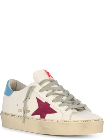 Golden Goose Hi Star Leather Upper Suede Star Laminated Heel