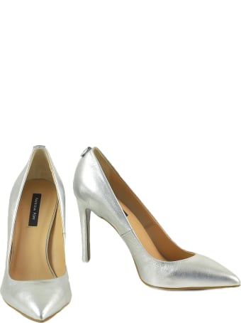 Patrizia Pepe Silver Laminated Leather Pumps