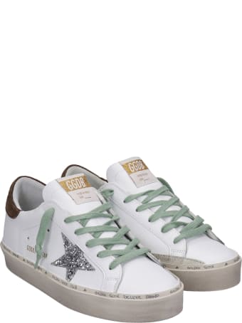 Golden Goose Hi Star Sneakers In White Leather