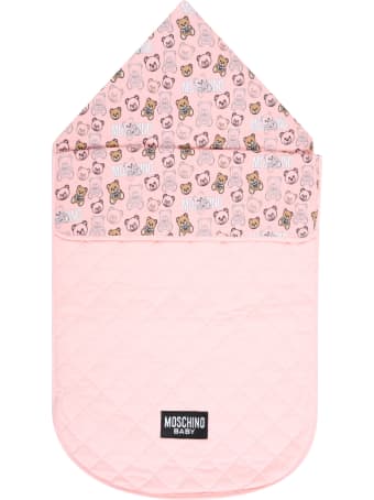 Moschino Pink Sleeping Bag For Baby Girl With Logo