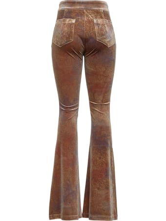 Andersson Bell Luz Printed Velvet Flared Pants