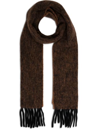 Momonì Laon Brown Wool Blend Scarf