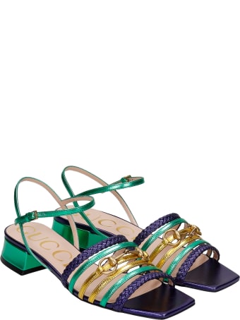 Gucci Flats In Green Leather