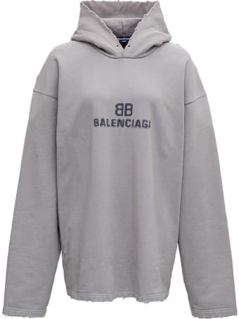 Balenciaga Pixel Hoodie In Grey Jersey