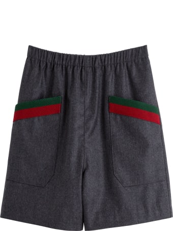 Gucci Flannel Shorts With Web Detail