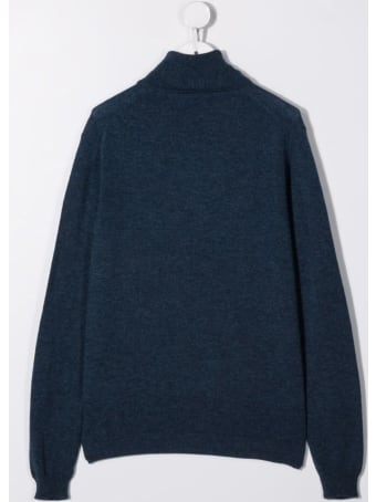 Il Gufo Blue High Neck Wool Sweater