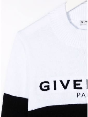 Givenchy Kids Dress In Bicolor Knit With Flocked Logo
