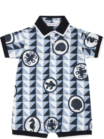 Dolce & Gabbana Light Blue Romper For Babyboy