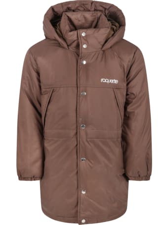 Raquette Brown Jacket For Kids With Silver Logo