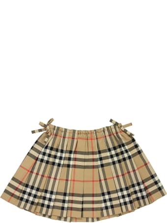 Burberry Mini Pearly - Vintage Check Cotton Pleated Skirt