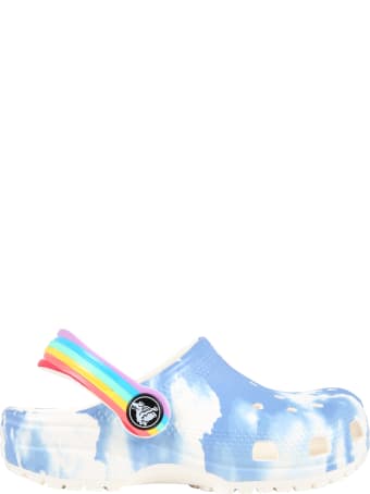 Crocs Light Blue Sabot For Kids With Clouds
