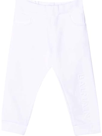 Balmain Unisex White Trousers
