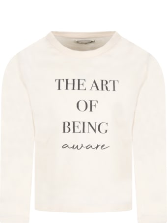 The New Society Ivory ''the Art Of Tee'' T-shirt For Kids With Writing