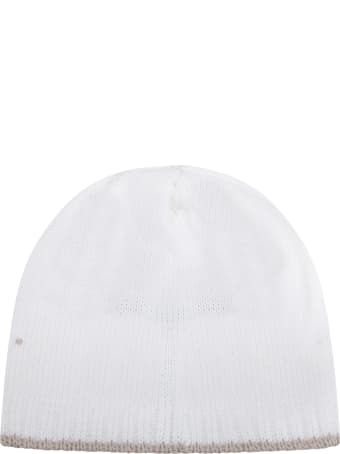 Little Bear White Hat For Babykids With Polka-dots