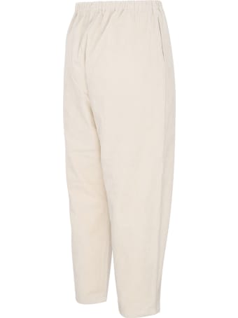 A Punto B Apuntob Butter White Cotton Cropped Pants