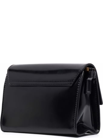 BY FAR Fran Black Semi Patent Leather