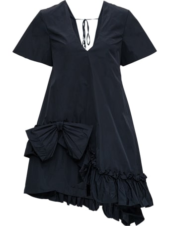 RED Valentino Asymmetrical Taffeta Dress With Bow