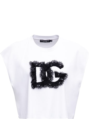 Dolce & Gabbana Cotton Crop T-shirt With Logo