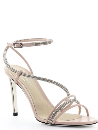 Grey Mer Fiji Campari Pink Rhinestone Sandal