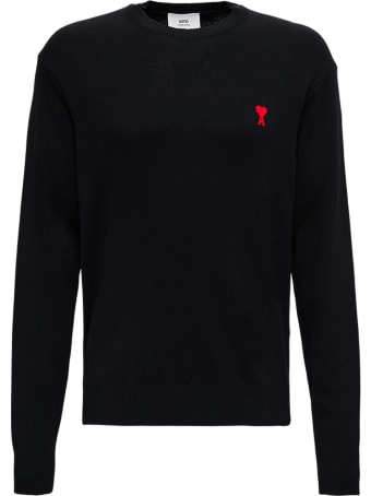 Ami Alexandre Mattiussi Black Wool Sweater With Logo