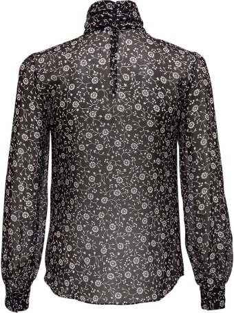 Saint Laurent Floral Silk Georgette Blouse