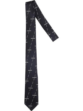 Balenciaga Tie In Black Silk