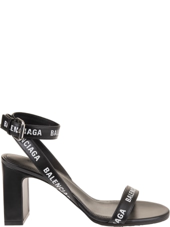 Balenciaga Black Sandal With Logoed Straps