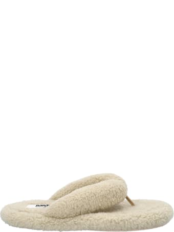 MM6 Maison Margiela Mm6 Teddy Faux-shearling Flip Flops