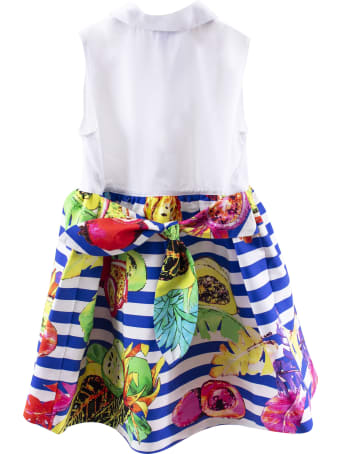 Stella Jean Girl Striped Dress With Fruits