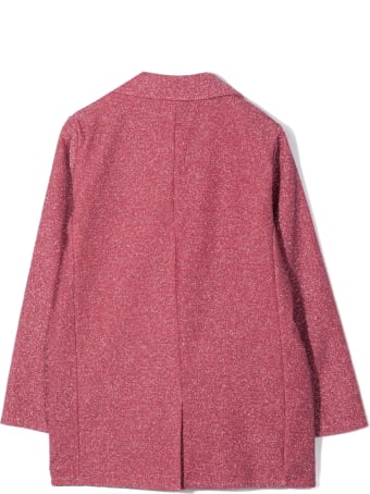 Douuod Fuchsia Pink Metallic Threading Coat
