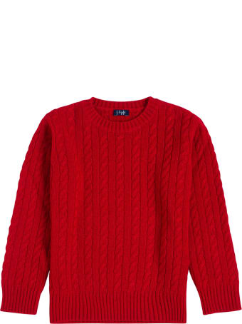 Il Gufo Red Woven Wool Sweater