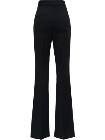 MSGM Black Flared Pants In Viscose Blend
