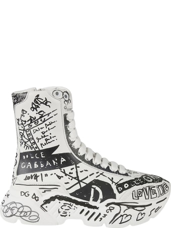 Dolce & Gabbana Alta Logo Print High Sneakers