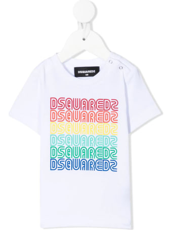 Dsquared2 Newborn White D2kids Rainbow Logo T-shirt